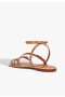 Women Flats | Schutz Shoes Annete Leather Sandal Brown