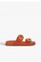 Women Flats | Schutz Shoes Olga Sporty Leather Sandal Orange