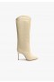 Women Maryana Boots | Schutz Shoes Maryana Crocodile-Embossed Leather Boot Eggshell