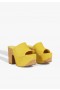 Women Mules | Schutz Shoes Dalle Wave Suede Sandal Yellow