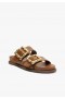 Women Sporty Sandals | Schutz Shoes Enola Sporty Leather Sandal New Wood