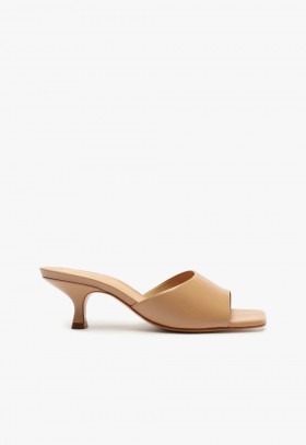 Women Mules | Schutz Shoes Dethalia Leather Sandal Honey Beige