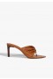  Mules femininas | Sandália de couro marrom Lori da Schutz Shoes