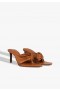  Mules femininas | Sandália de couro marrom Lori da Schutz Shoes