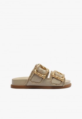 Női sportos szandál | Schutz Cipők Enola Sporty Linen Sandal Oyster