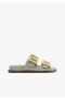  Sporty sandaler for kvinner | Schutz Shoes Enola Sporty Woven Leather Sandal Grønn