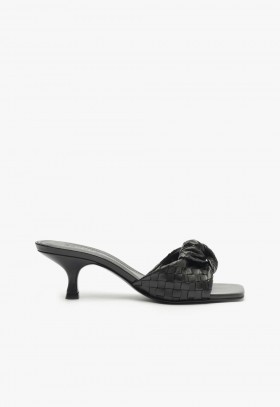 Dámske šľapky | Schutz Shoes Kareena Knot Mule Sandal Čierne