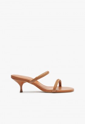 Dámské pantofle | Schutz Shoes Taliah Woven Mid Sandal Hnědé