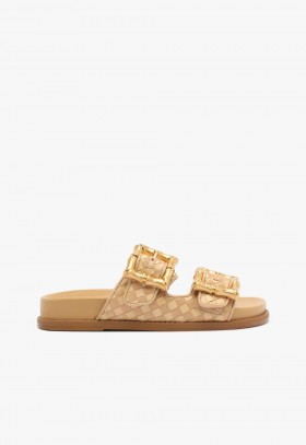  Naisten urheilusandaalit | Schutz Shoes Enola Sporty Woven Leather Sandal Beige