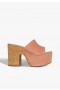Mules pour femmes | Sandales en daim rose Dalle Wave de Schutz Shoes