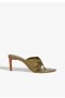  Mules pour femmes | Sandales mi-mollet en cuir vert Lori de Schutz Shoes