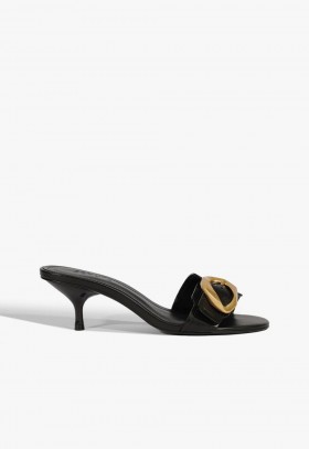 Mules pour femmes | Sandales en cuir noir Olga Kitten de Schutz Shoes
