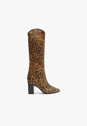 Maryana Damenstiefel | Schutz Shoes Maryana Lederstiefel mit Animal-Print